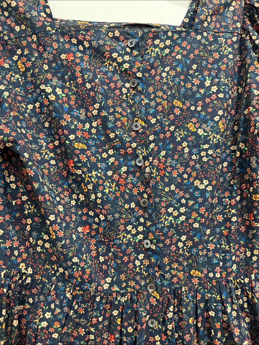 DÔEN Nymphea Blue Liberty Floral Button Back Midi Dress S - Picture 6 of 10